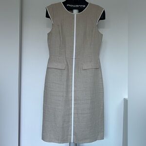 J. Crew Tan Sleeveless Linen-Blend Sheath Linen Dress